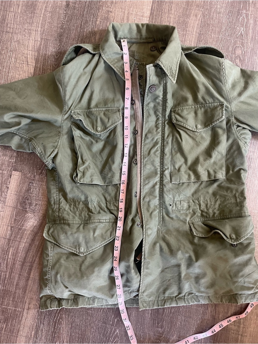 Vtg M1951 Field Jacket. Size Small/Short *flaws* - Picture 8 of 11